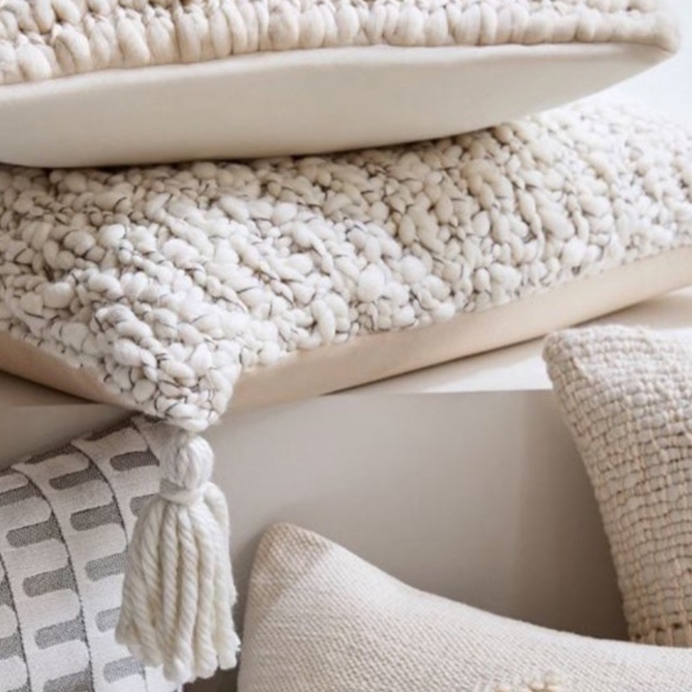 West Em Chunky Marl Knit 2 Pillowcase Covers - Picture 3 of 6